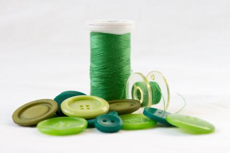 线程, 绿色, orb, 按钮, 缝纫, 材料, 纺织