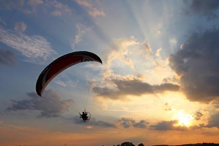 机动滑翔机, 滑翔伞, 空气运动, 休闲, 蓝色, 导演亚麻布, 滑翔伞