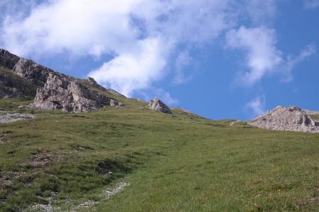 跨峰会, 十字架, 池的顶部, 山, 阿尔高阿尔卑斯山, 草甸, 景观