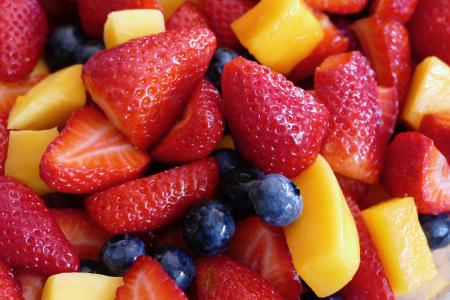 水果, 水果沙拉, 颜色, 颜色飞溅, 食品, 健康, 草莓
