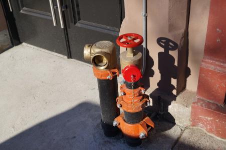 消火栓, 打开水龙头水, 消火栓, 红色, 水源, 消防员, 机械