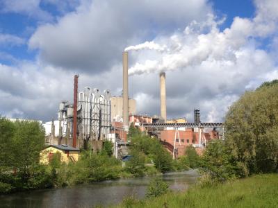 工厂, 吸烟, 纸浆, 烟囱, 行业, 污染, 电站