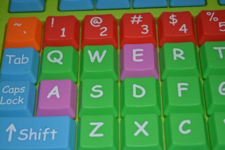键盘, 计算机, 绿色, 钥匙, 蓝色, 红色, 多彩
