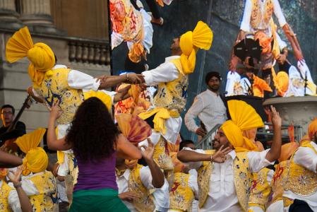 印度舞蹈演员, 服装, 黄色, 舞者, 表演者, 白金汉宫, 加冕节
