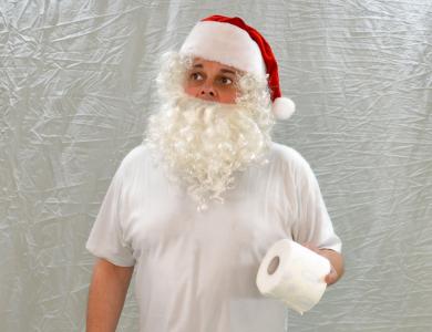 圣诞老人, 尼古拉斯, 圣诞老人, 需要, 卫生纸, 厕所, wc