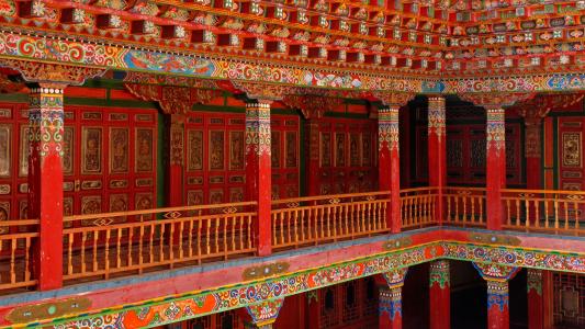 中国, 丽江, 修道院, 佛教, 艺术, 文化, 建筑