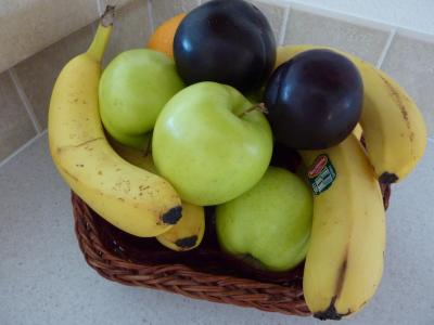 水果, 购物篮, 苹果, 香蕉, 苹果, 食品, 黄色