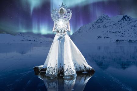 女王, 冰, 北极光, 光, 北极, 格陵兰岛, 穿衣服