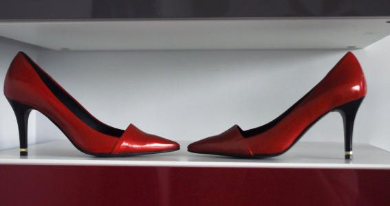 鞋子, 针脚, 时尚, 女人, 红色, pin, 妇女的鞋子