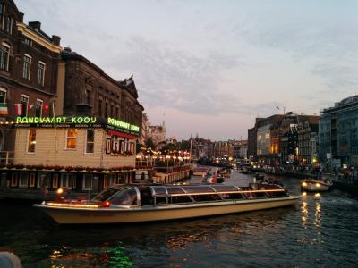 小船, 步行, 通道, 阿姆斯特丹, 日落, 平静, 小船