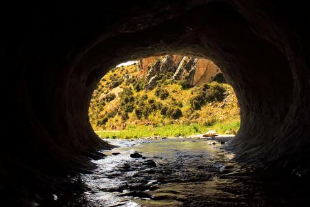 洞穴, 水, 石头, 山脉, 自然, 视图, 新西兰