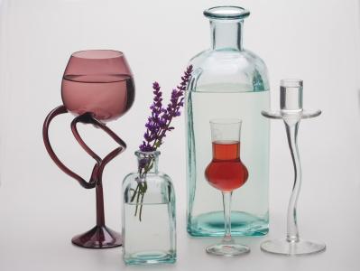 静物, 花, 瓶, 圣杯, 眼镜, 瓶, 工作室拍摄