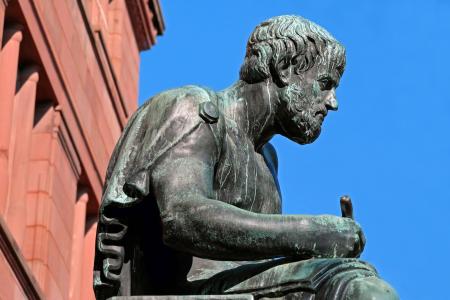 雕塑, 青铜器, 图, 亚里斯多德, 哲学家, 自然科学家, 持有
