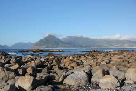 岩石, 海, 山, 南非, 开普敦, 天空, 海洋