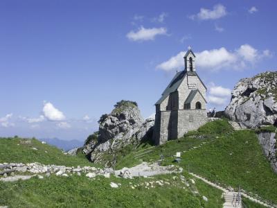 教会, wendelstein, 山, 巴伐利亚, 教堂, 景观, 自然