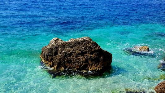 石头, 海, 海滩, 自然, 海洋, 水, 岩石