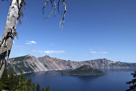 火山口湖, 俄勒冈州, 美国, 景观, 风光, 自然, 火山