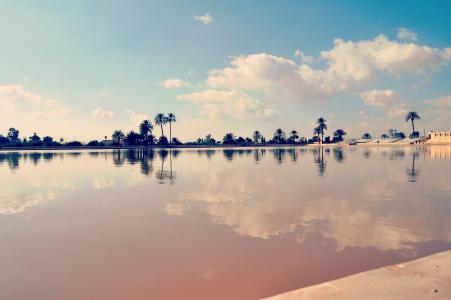 摩洛哥, 湖泊, 水, 仍, 平静, 几点思考, 反思