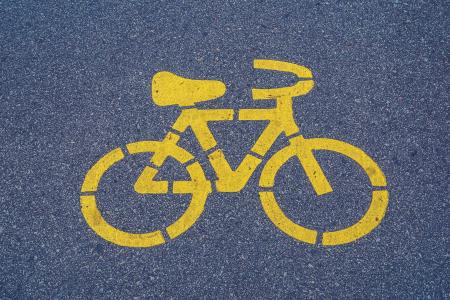 黄色, 自行车, 插图, 自行车, 路面, 轮椅, 街道
