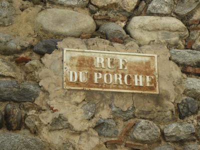 街道名称, 法国, 比利牛斯, 门廊, 老, 已过期, 石头