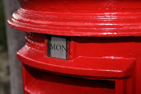 邮箱, 英国, 红色, 星期一, 发布, 信, 邮件