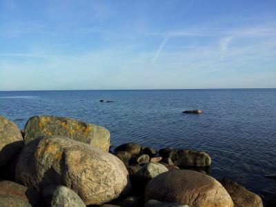 波罗地海, 石滩, 海, 蓝色, 水, 波, 放松