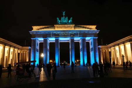 柏林, 勃兰登堡门, 纪念碑, 晚上