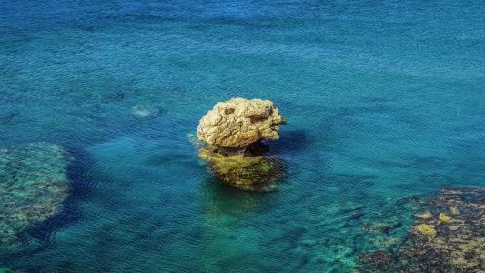 岩石, 海, 蓝色, 自然, 海景, 宁静, 平静