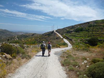 行走, 徒步旅行, 徒步旅行, 希腊, 基克拉泽斯, 道路, 路径