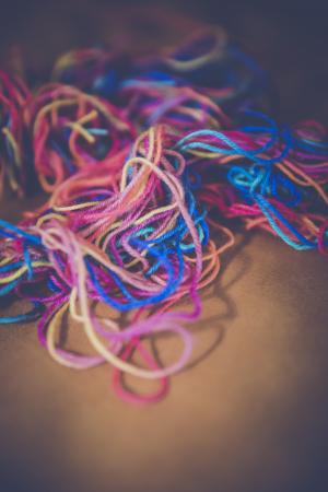 多彩, 色彩缤纷, 字符串, 羊毛, 纱线