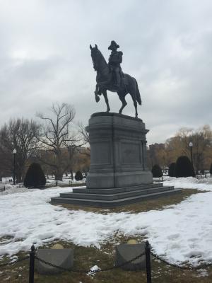 波士顿, 公园, 冬天, 马, 乔治 · 华盛顿, 雕像, 纪念