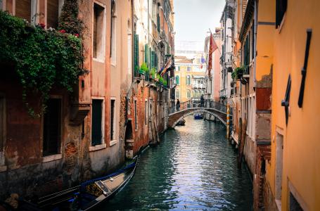 威尼斯, 意大利, 吊船, 通道, 威尼斯-意大利, 运河, 吊船