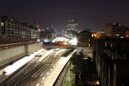 伦敦, 晚上, 地铁, 城市