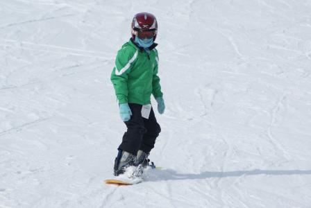 孩子, 单板滑雪, 冬天, 体育, 雪, 滑雪, 活动