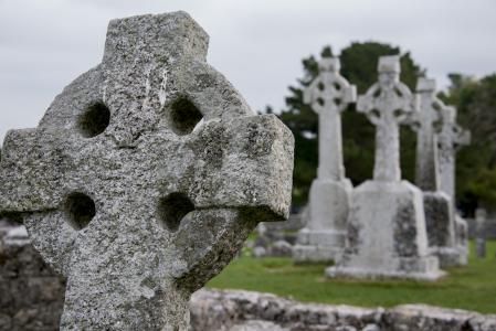 clonmacnoise, 修道院, 宗教, 坟墓, 凯尔特十字架, 公墓, 爱尔兰