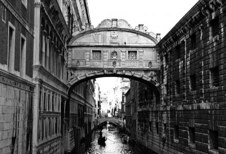 桥梁, 威尼斯, 黑色和白色
