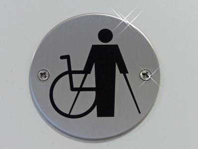 标志, 禁用, 障碍, 轮椅, 拐杖