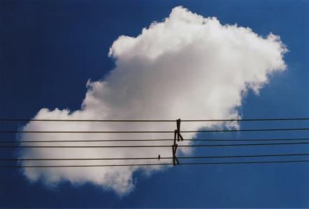 云计算, 电线, 天空, 蓝色, 电缆, 技术, 网络