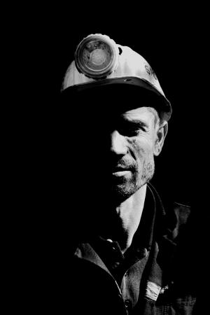 矿工, 肖像, 黑色和白色, 煤炭, 土耳其, 仲古达