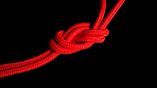 结, 红色的结, 红色, 绳子, 露水, 纠结在一起, 编织