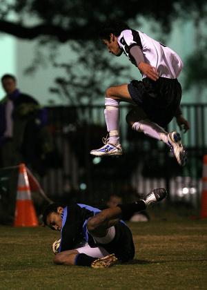 足球, 球员, 跳跃, 游戏, 行动, 跨越, 竞争
