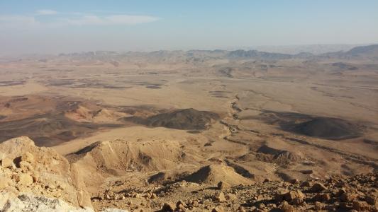 沙漠, 火山口, 内盖夫, 以色列, 景观, 峡谷, 自然