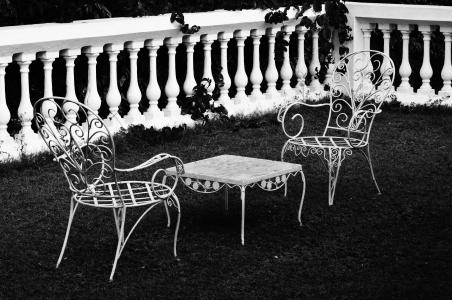 黑色和白色, 椅子, 年份, 白色, 和平座位, 空虚, 令人沮丧