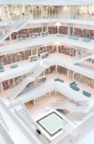 图书馆, 建筑, 斯图加特, 现代, 知道, 研究, 学习