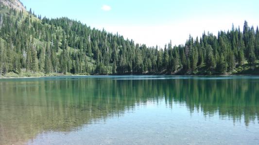 湖, 山, 自然, 自然, 山下湖, 蒙大拿州, 森林