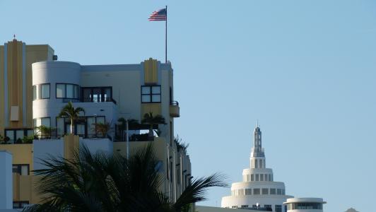 迈阿密, 海滩, 建设, 建筑, 佛罗里达州, 国旗, 美国