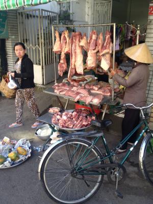 西贡, 2013, 胡志明, 肉, 街道, 屠夫, 红肉