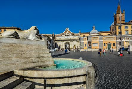 广场, 罗马, 雕塑, 喷泉, 意大利语, 广场, 具有里程碑意义