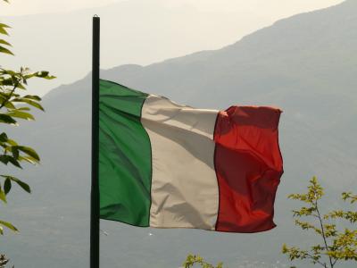 国旗, 意大利, 打击, 颤振, 绿色, 白色, 红色