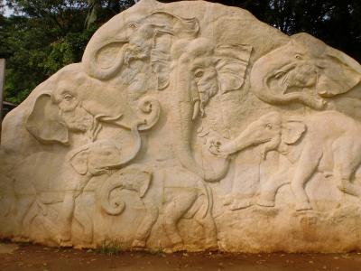 大象, 雕刻, 岩石, 雕塑, 斯里兰卡, pinnawala